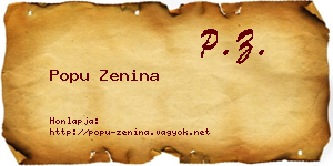 Popu Zenina névjegykártya